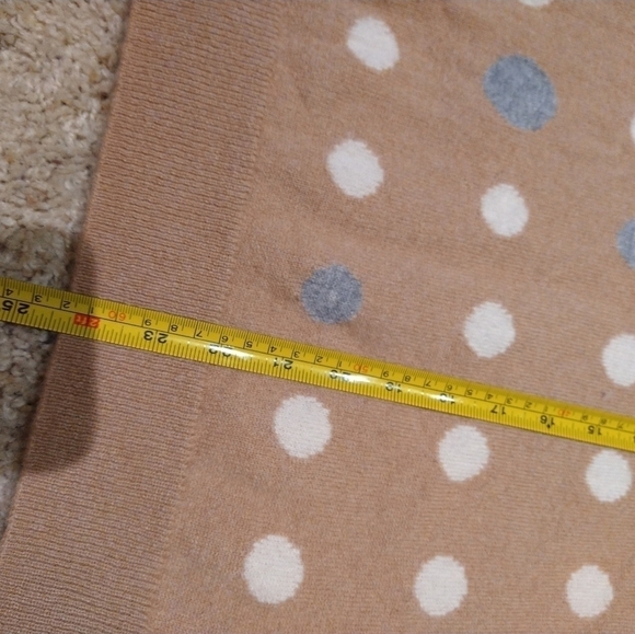 Halogen Women's Cashmere Crew Neck Polka Dot Sweater Beige Size MP Pullover - Picture 7 of 7